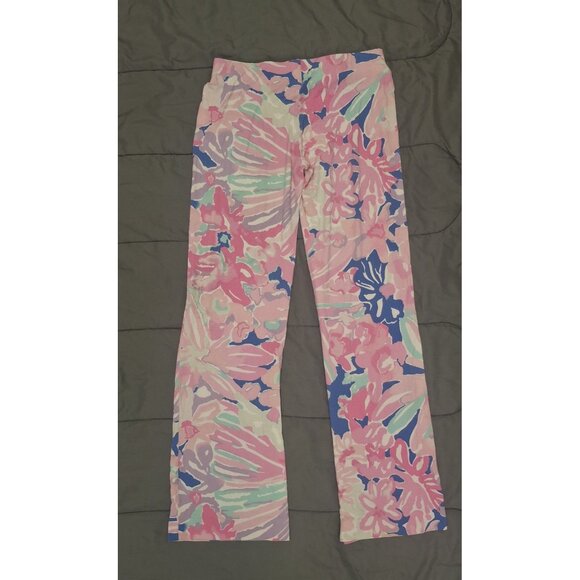 Lilly Pulitzer Pant Womens Small Wide Leg Pink Hermosa Print Lightweight Pull On - Picture 9 of 9